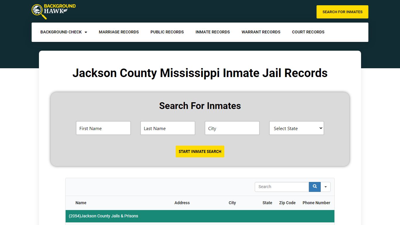 Inmate Jail Records in Jackson County , Mississippi