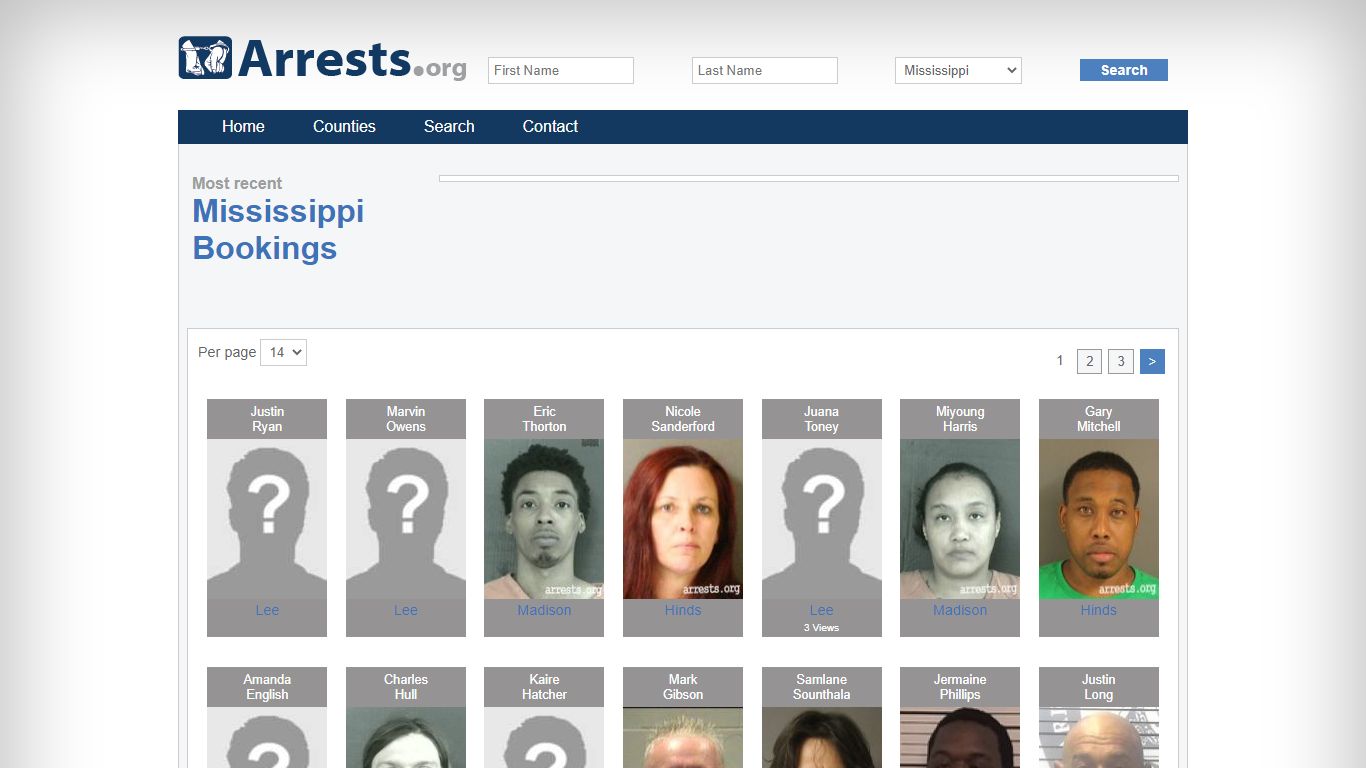 Mississippi Arrests and Inmate Search