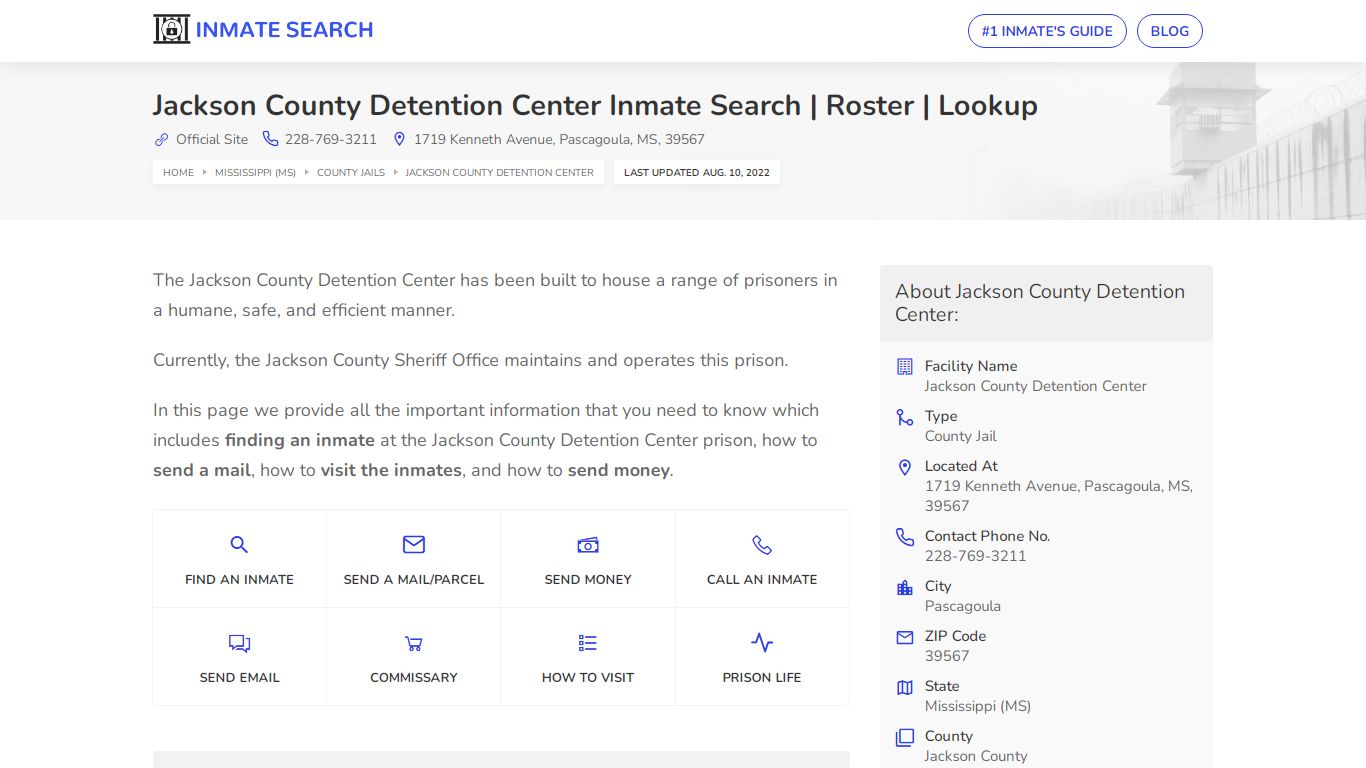 Jackson County Detention Center Inmate Search | Roster ...